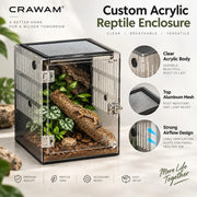 Custom Acrylic Reptile Enclosure with Aluminum Mesh Top