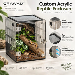 Custom Acrylic Reptile Enclosure with Aluminum Mesh Top