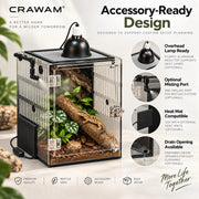 Custom Acrylic Reptile Enclosure with Aluminum Mesh Top