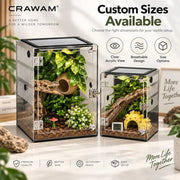 Custom Acrylic Reptile Enclosure with Aluminum Mesh Top