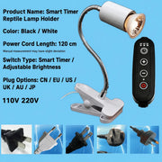 Reptile Heat Lamp Holder with Timer and Dimmer for Terrariums