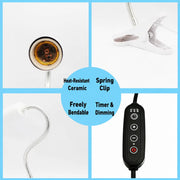 Reptile Heat Lamp Holder with Timer and Dimmer for Terrariums